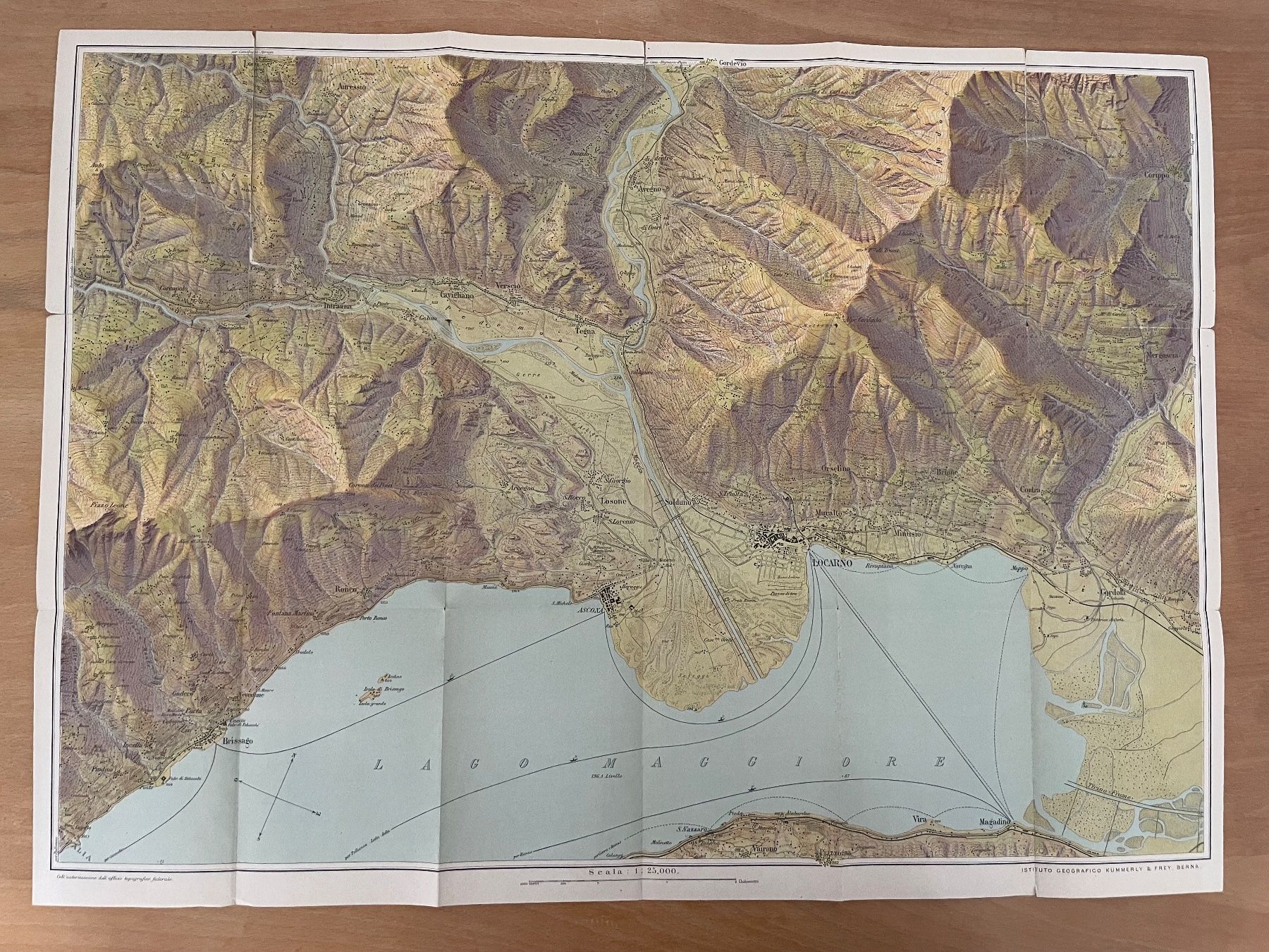 Cartine & Atlanti: Landkarte Locarno, ca 1900 – Difettoso da Zürich venduto da Chrigelvelo 2