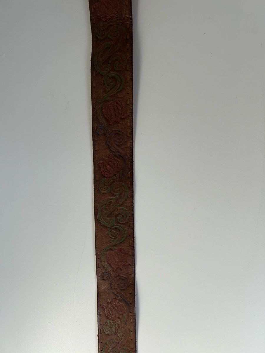 Cinture: Leather belt brown floral pattern acceptable condition – Usato da Saland venduto da ele_vc96 5
