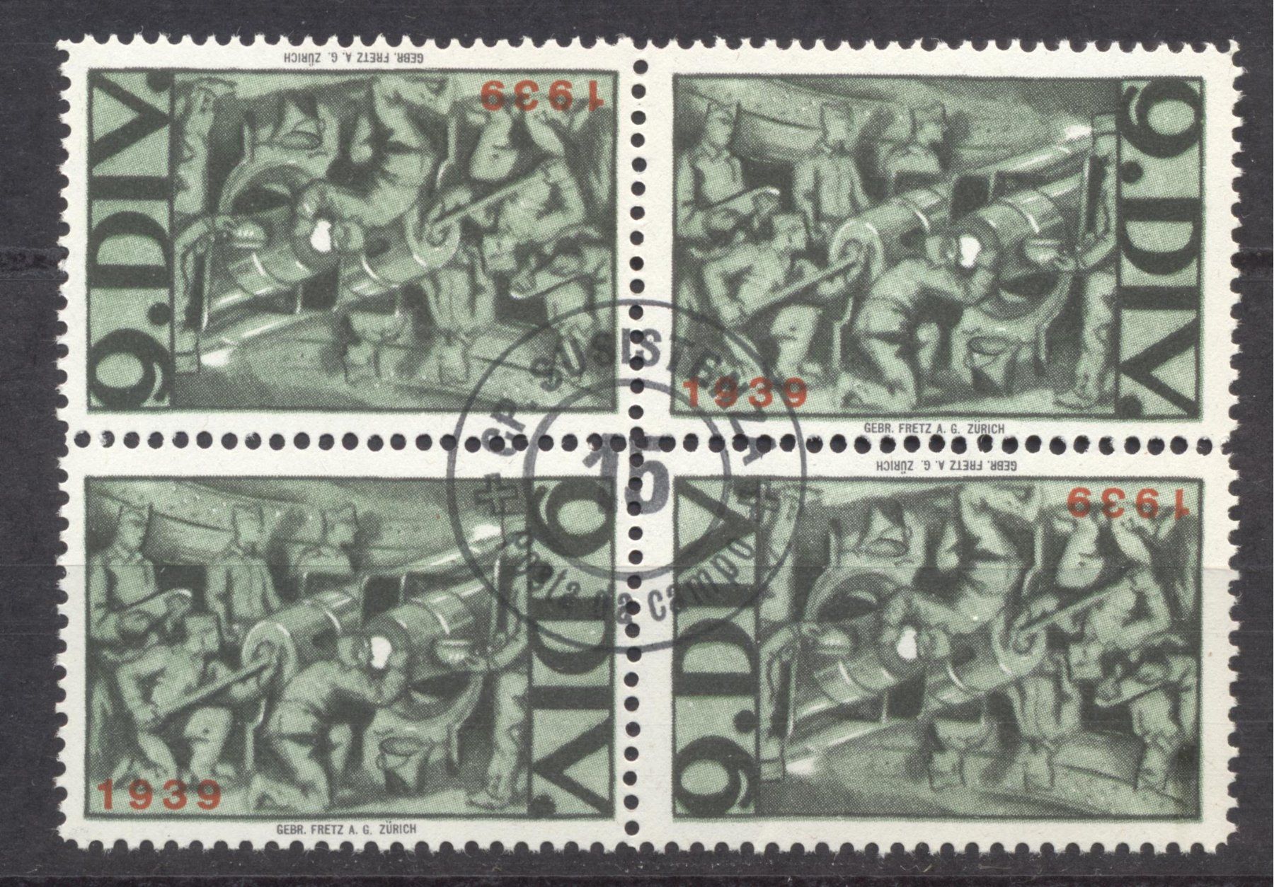 Alle Briefmarken: Kommandostäbe Nr. 87a/1 Viererb. o – Gebraucht aus Siebnen von Fstaehli