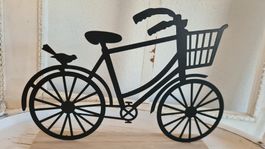 shabby- chic Dekovelo mit Vogel Metall