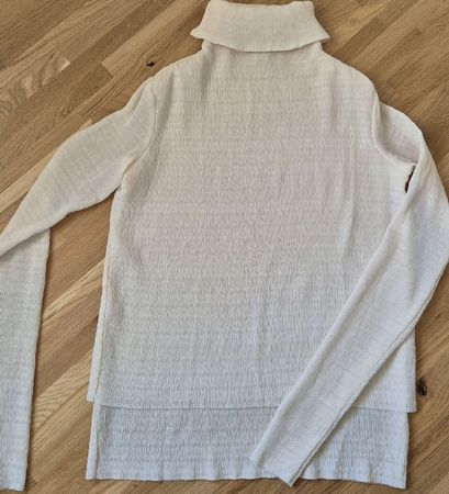 Pull plissé blanc crème, taille 36