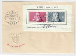 1948 IMABA BASEL FDC mit Block Nr. 10