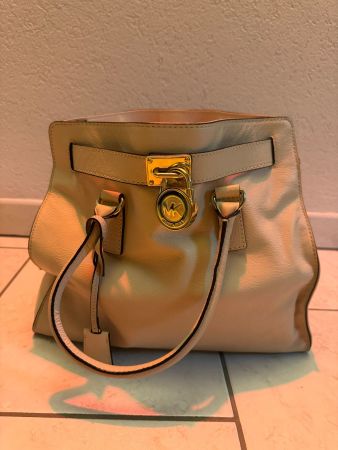 Michael Kors Hamilton Bag – beige & gold