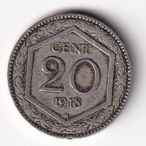 Tutti le monete: Italien 20 cent. 1918s-ss – Usato da Neuchâtel venduto da karlpierrino