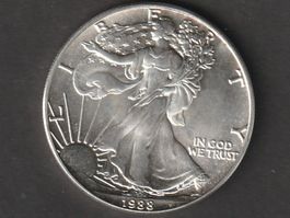 USA 1 Unze Silber Liberty 1988