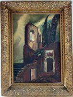 M. Spiegel  >Burgruine< Öl- Gemälde - datiert 1917