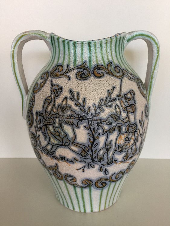 Vase Fratelli Fanciullacci en céramique décorée de sgraffite