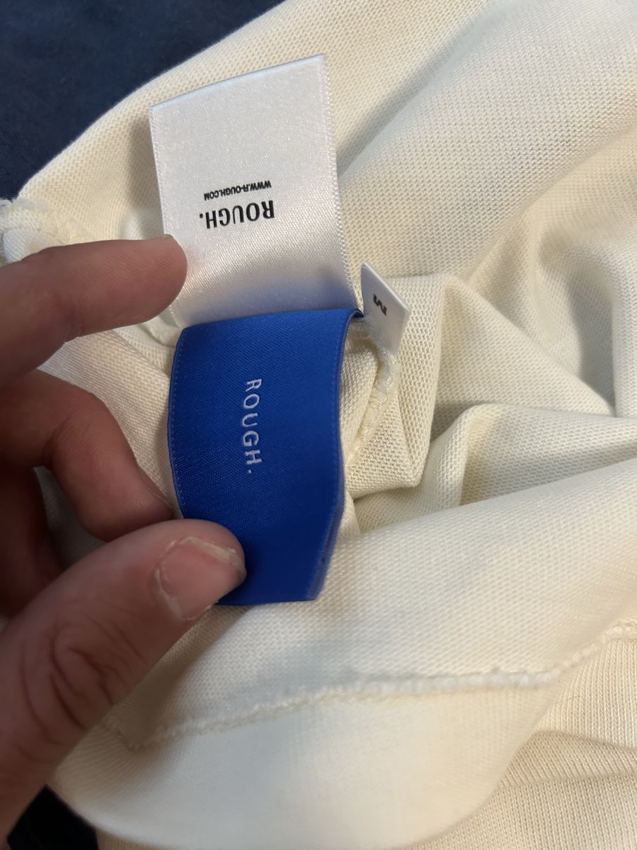 Maglioni & Felpe: ROUGH. Langarmshirt Weiss Grösse M Baumwolle mit Print – Nuovo (secondo la descrizione) da Laufen venduto da rai_s8dc 3