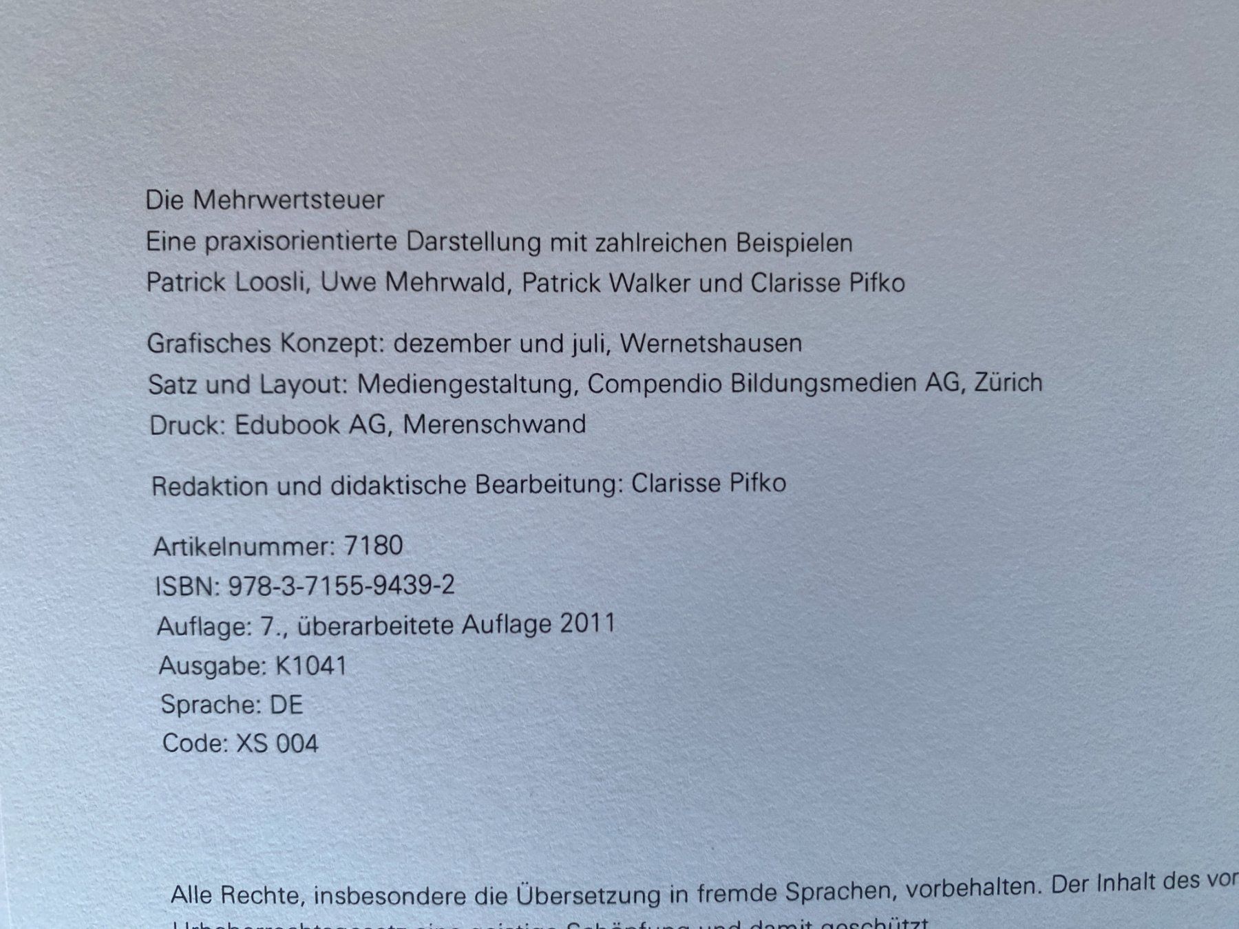 Libri: Die Mehrwertsteuer Compendio – Usato da Einigen venduto da Seeland2ndHand 2