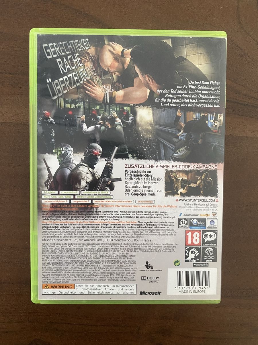 Microsoft Spiele: Tom Clancy's Splinter Cell Conviction für Xbox 360 – Gebraucht aus Thunstetten von Virus_33 2