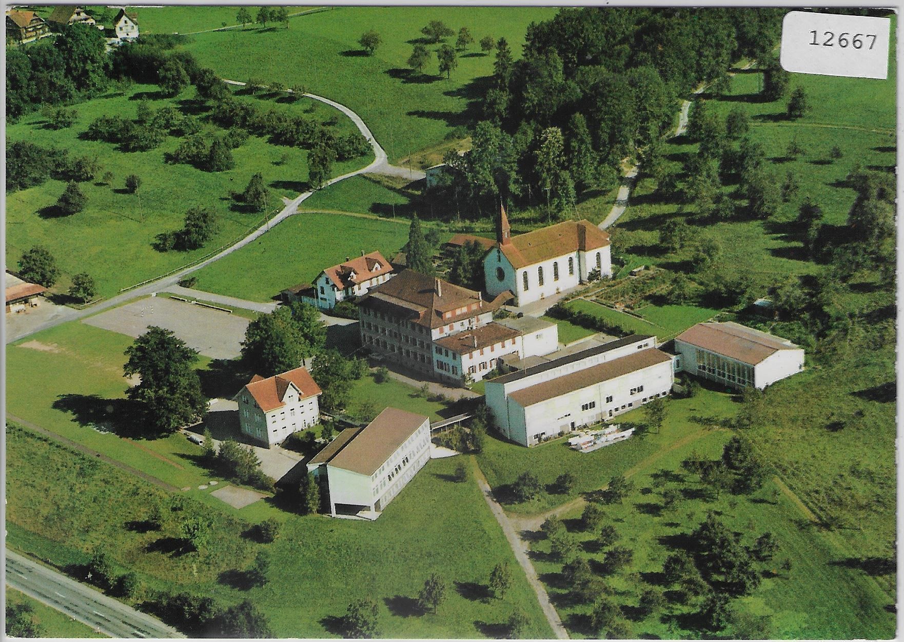 Ansichtskarten: Flugaufnahme Internatschule Walterswil – Antik aus Ettingen von Kartenplanet