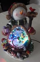 Décoration Noël Bonhomme de neige animé lumineux + boîte