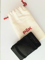 schlankes Mini Kreditkarten Etui Halter Leder POK schwarz