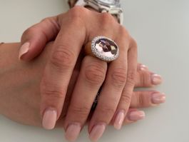 Bague Pomellato "Iceberg" avec Morganite et Diamants.