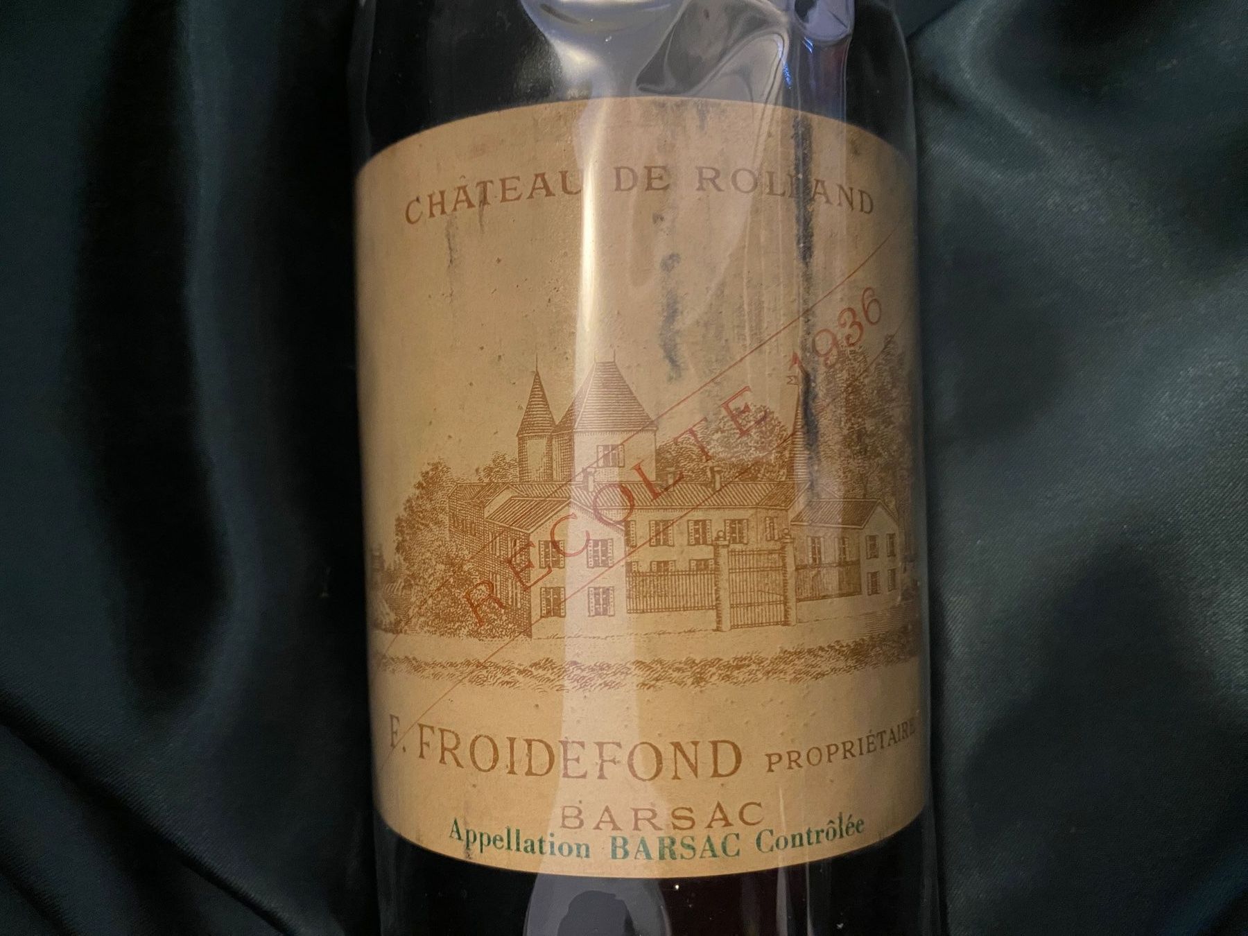 Vino: 1 Flasche Chateau de Rolland 1936 - Barsac – Usato da Ibach venduto da Sonyy01 1