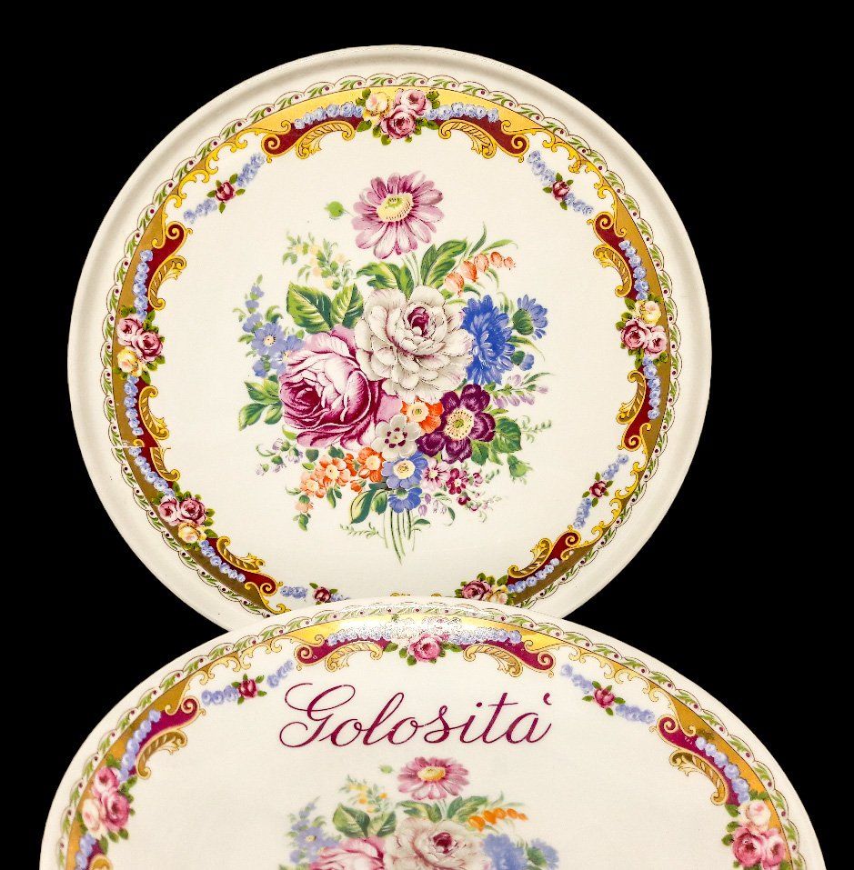 Servierplatten: Depos 2 handbemalte Schalen 2 plats peints main – Gebraucht aus Tavannes von Brocashop 3