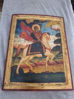 Griechische Ikone Hl. Menas – Blattgold (mit Zertifikat)