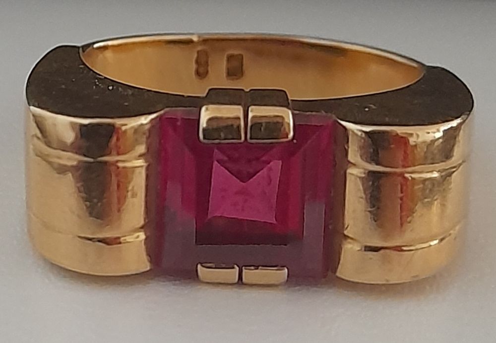 Bague En Or 18 Carats Avec Rubis Naturel Ovale - Taille 6, Fabrication Italienne, Neuf Sans Emballage
