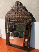 Miroir ancien cadre bois sculpté en metal décoratif
