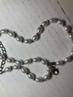 Beaded Necklace with Faux Pearls, 30 cm