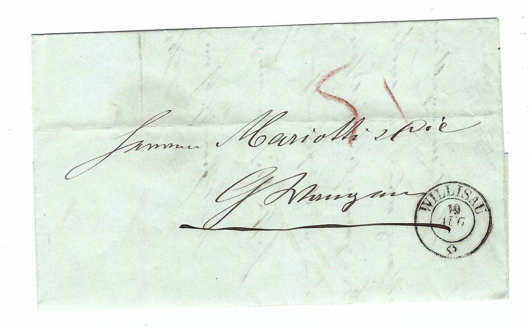 Alle Briefmarken: Faltbrief Willisau 1862 dz – Gebraucht aus Aarau von fussball-fussball