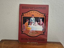 Emailschild Eduscho Kaffee Cafe Reklame Bar Emaille Schild