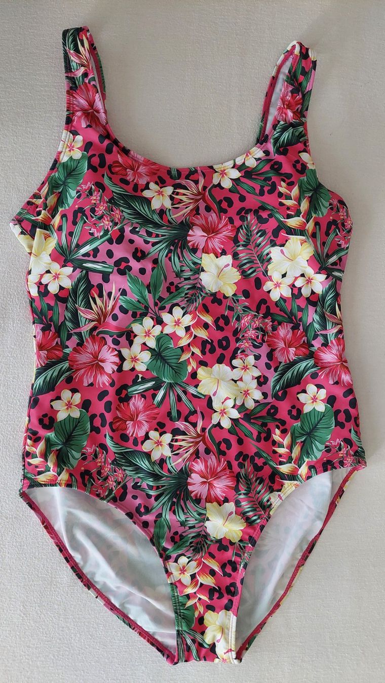 Costumi da bagno & Bikini: Neuer Badeanzug einteilig mit Blumen - Grösse XL / 44 – Nuovo (secondo la descrizione) da Oberwil BL venduto da Hunajakakku 4