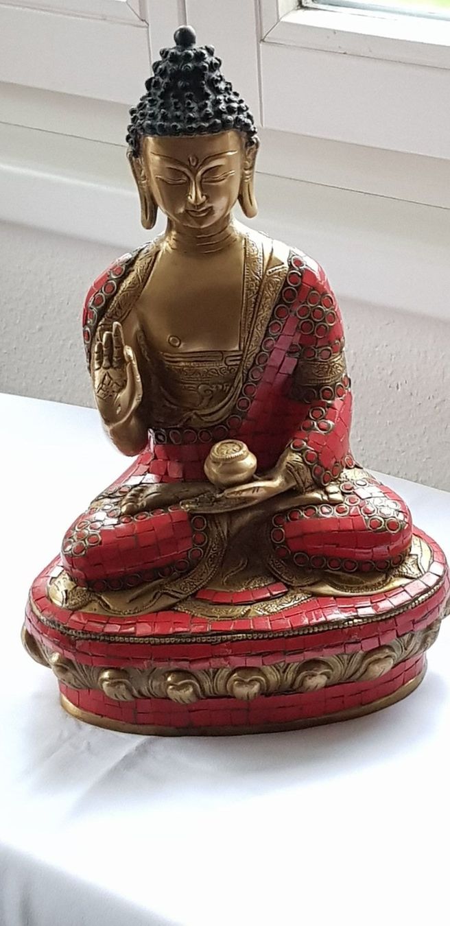 Sculture & Statue: Buddha Bronze mit Korallensteinen belegt – Usato da Dällikon venduto da Toyfan 1