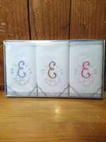 3er Set Taschentücher mit Monogramm "E", Vintage Look