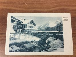 Antike Ansichtskarte Klosters Pension Belvedere Winter