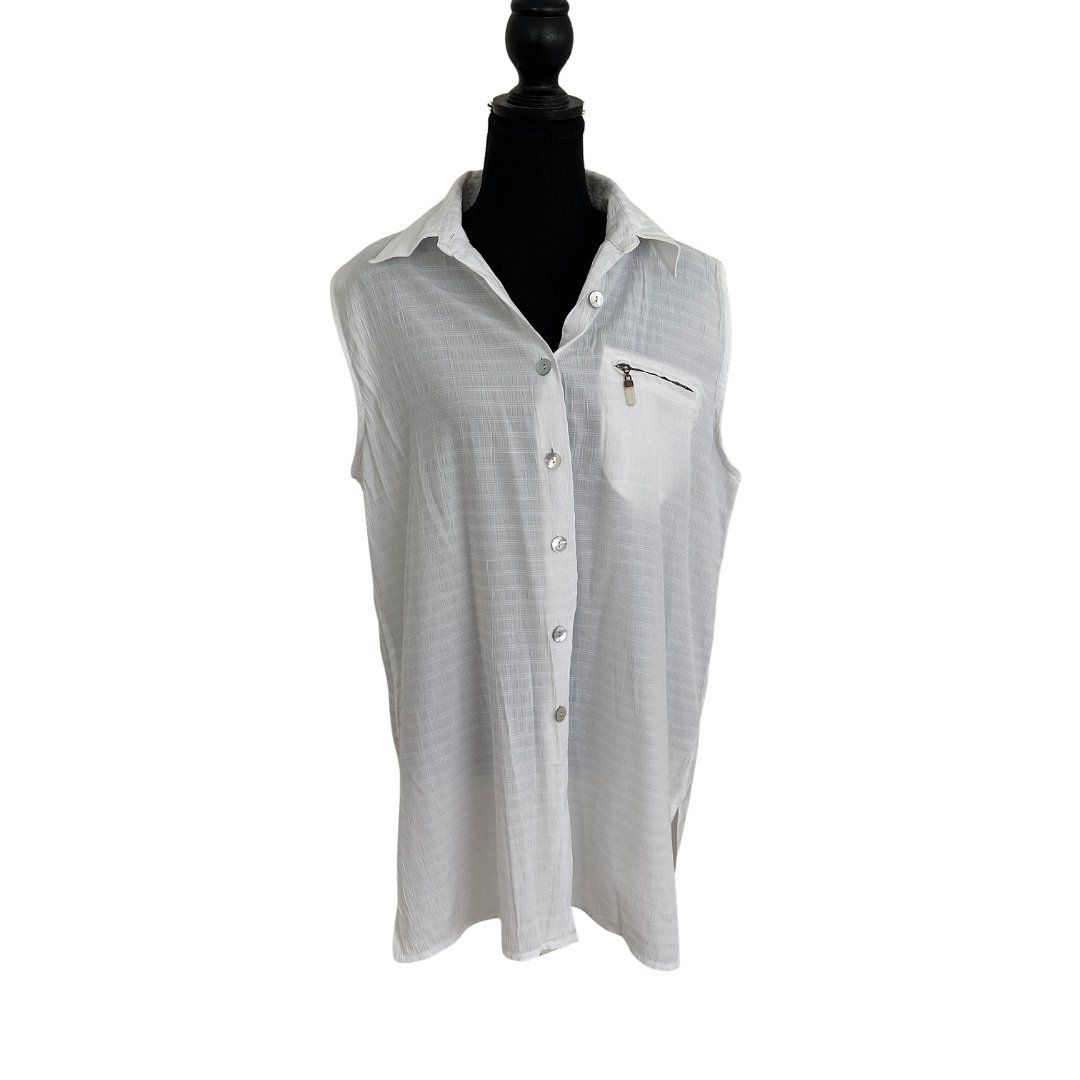 Tuniche: Vintage Original White Summer Sleevless Tunic L – Usato da Zofingen venduto da JumpInVintage 3
