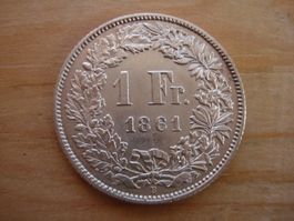 (P2) 1 Franken 1861 UNZ
