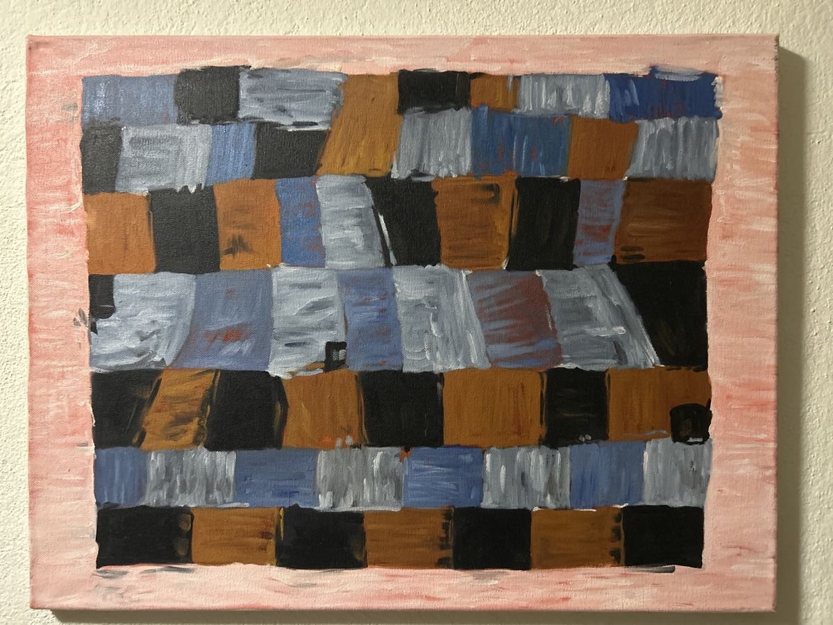 Gemälde: Abstraktes Gemälde, im Stil von Paul Klee – Gebraucht aus Glarus von KunstWerkEr-LS87 3