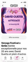 1x billet Venoge Festival x QoQa Soirée David Guetta