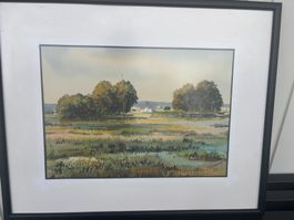 2 Aquarelle Landschaften aus Ibiza von J Chavarino