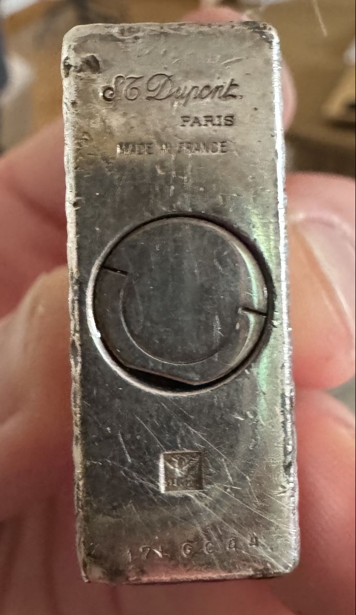 Dupont Accendini: Briquet plaqué argent vintage, design rayé – Usato da Le landeron venduto da ala_7r8 1