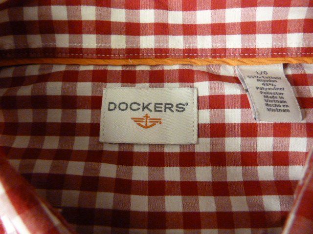 Hemden: Hemd Dockers, rot-weiss kariert, Gr. L – Gebraucht aus Nunningen von Fashion-Ave51 2