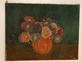 W. Singer 1926 Stilleben monogrammiert Astern