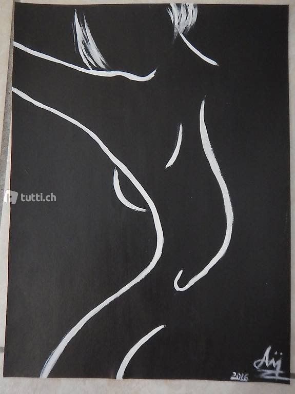 Dipinti: Nudo bianco nero dipinto/disegno origin – Nuovo (secondo la descrizione) da Coldrerio venduto da camillo71 2