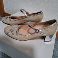 Elegante Sommer Schuh, Grösse 39, Beige/Silber, NP 298.--