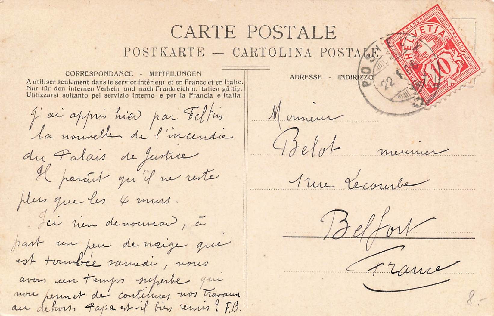 Cartoline postali: Fribourg pont suspendu – Usato da Biasca venduto da Blenio71 1