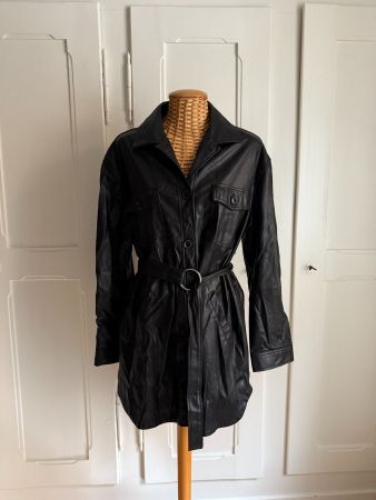Kunstleder Jacke schwarz S