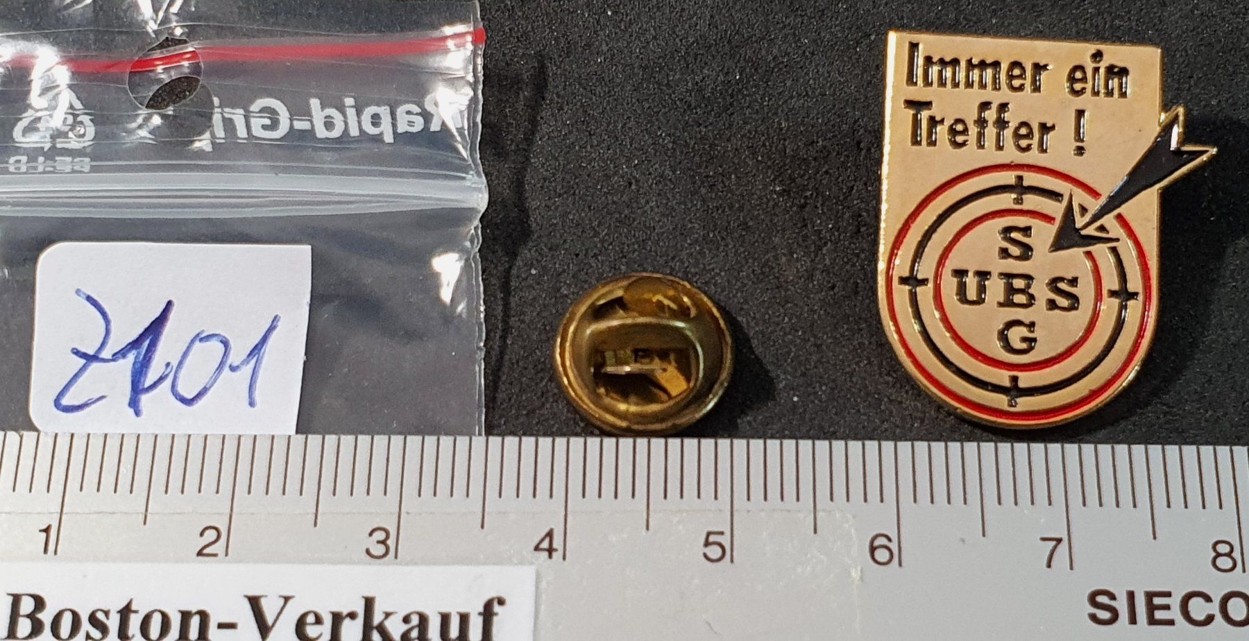 Placchette & Badge: Z101 - Pin Zielscheibe  UBS SBG Immer ein Treffer! – Usato da Reinach BL venduto da Boston-Verkauf 1