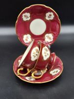 Antikes Set 2teiliges Langenthal Kaffeetassen Red Cobalt 40e