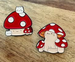 Set 2x Pin Pilz / Fliegenpilz