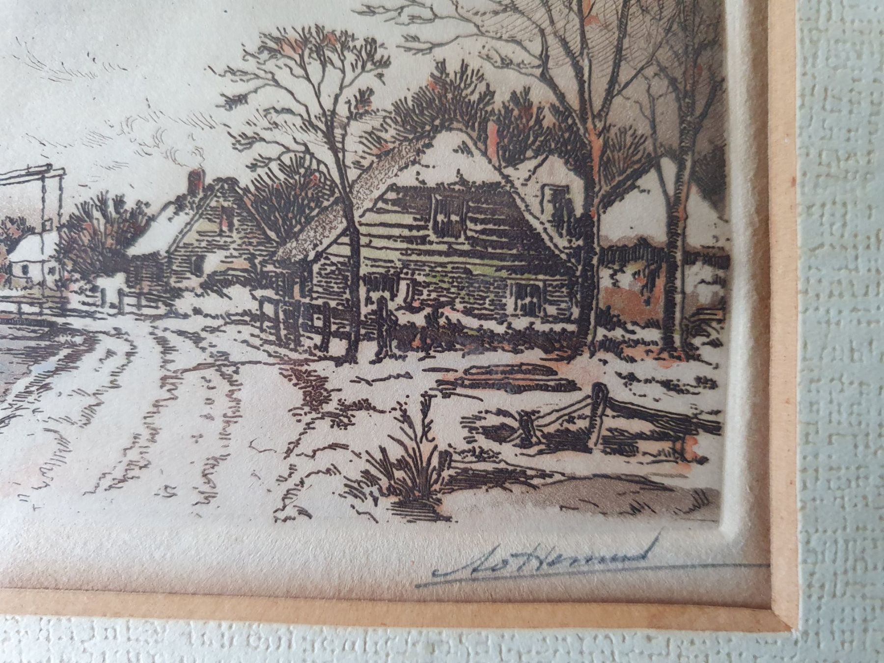 Foto & Immagini: Altes kleines Bild in Rahmen, Winterlandschaft, signiert – Usato da Thalwil venduto da meinverkauf 1