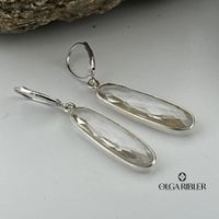 Filigrane Sterling Silber 925 Ohrringe mit Bergkristall
