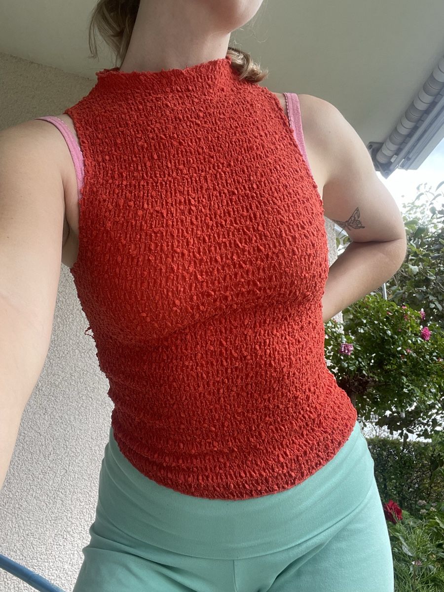 Mango Top: Mango orange-rotes Tanktop – Usato da Luzern venduto da ver_q2pg 1