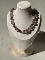 Premium Edelstein Halskette 18k vergoldet Edelstahl Handmade