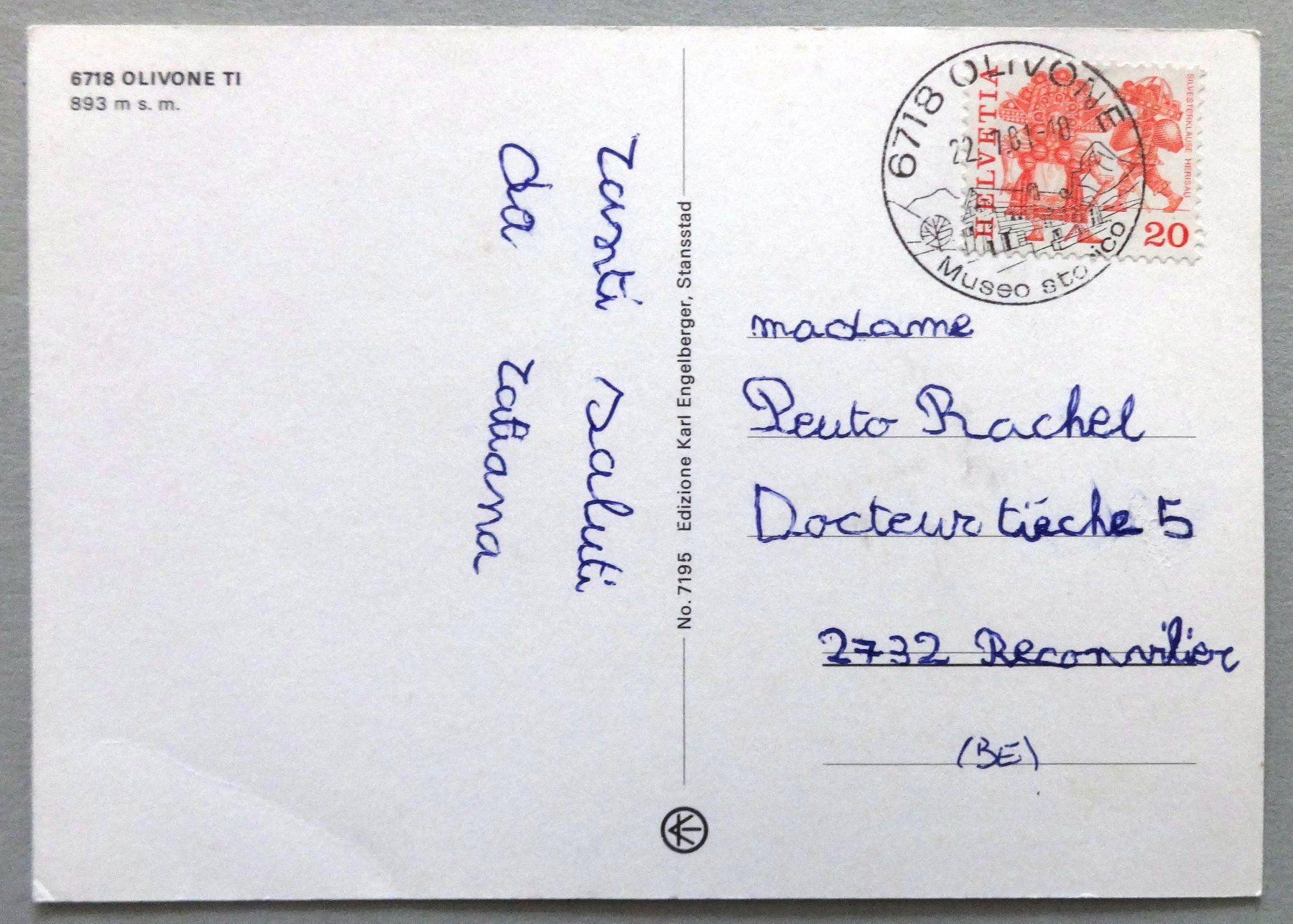 Cartes postales: Olivone 893 m s.m. – D'occasion à Fétigny par Billy2miny 1
